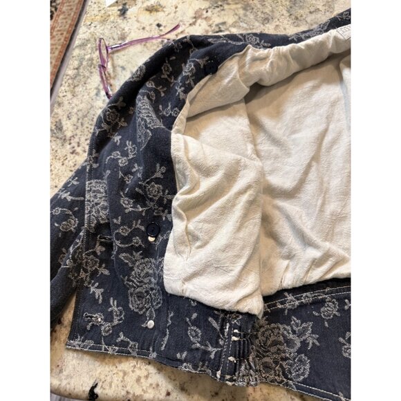 Vtg 90s Georgios Retro Embroidered Floral cotton Denim Jacket 8 fairy festival - Picture 13 of 16